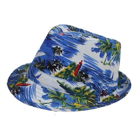Beach Pattern Cloth Bucket Hat Men's Seaside Vacation Sunshade Casual Hat