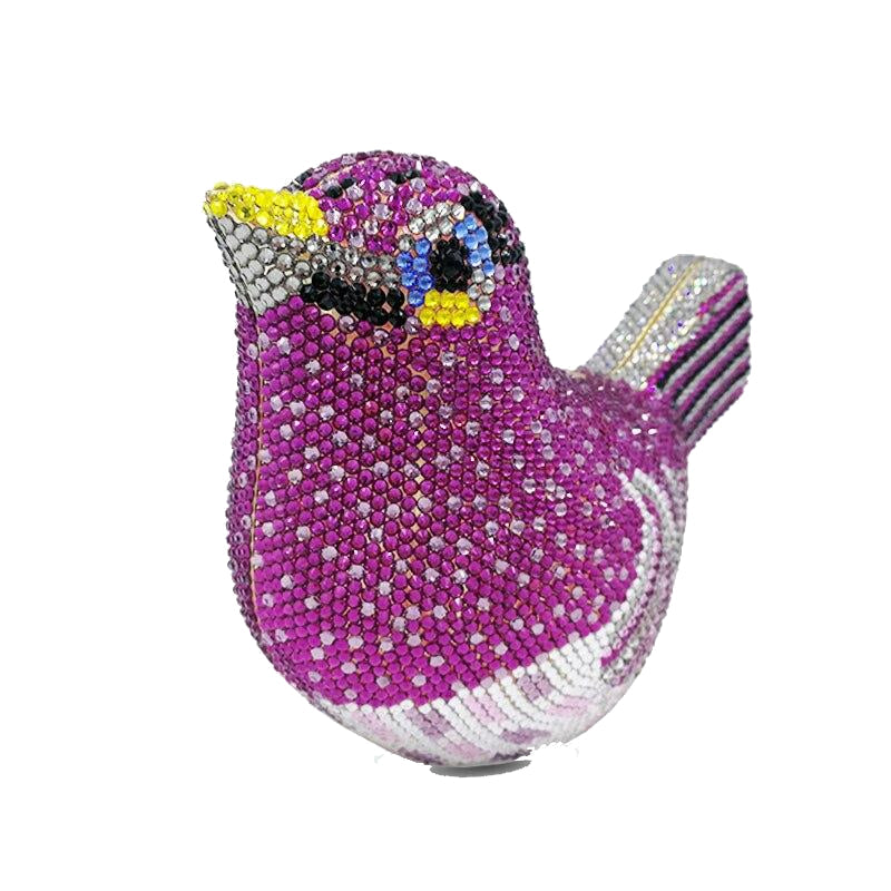 Fashion Animal Bird Women Luxury Crystal Bag Wedding Clutch Purse Rhinestone Evening Bag Clutch Handbag Lavender Party handbag