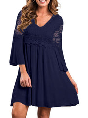 Lace Leisure Style Summer Holiday Loose Mini Dress