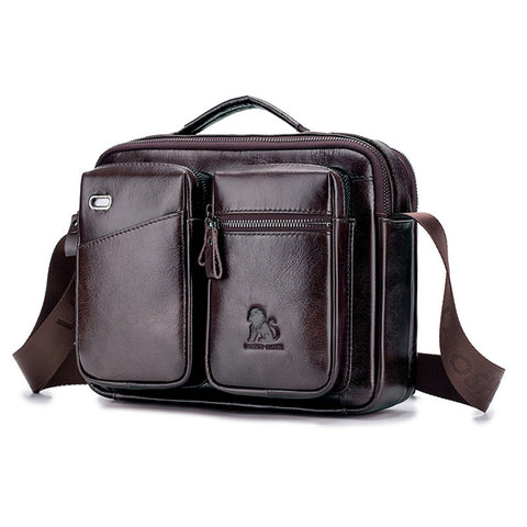 Genuine Leather Men Vintage Messenger Bag Briefcase Handbag Shoulder Satchel