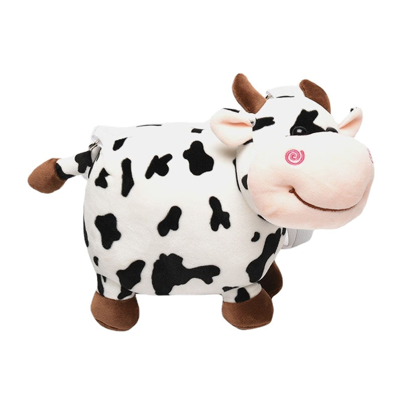 Women Cute Plush Cow Mini Bag 6.3 Inch Phone Messenger Crossbody Bag