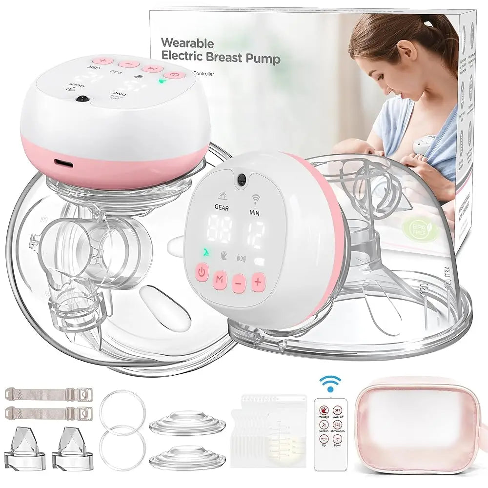2 Pcs Electric Wearable Breast Pump, USB Rechargeable, Silent & Comfortable Milk Extractor for Easy Breastfeeding