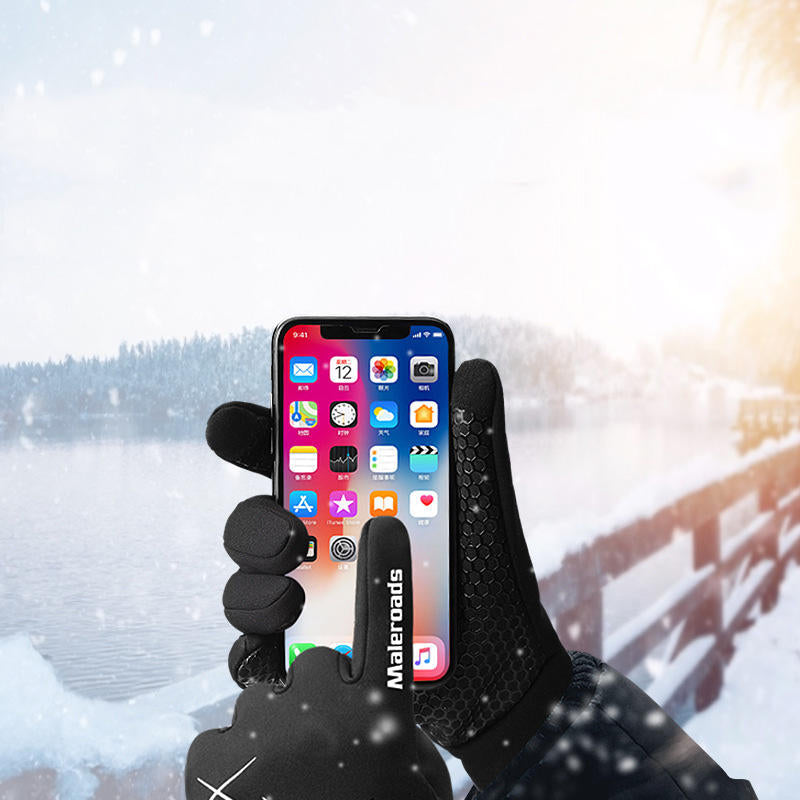 Winter Warm Touch Screen Gloves Velvet Waterproof Non-Slip Skiing Cycling Gloves