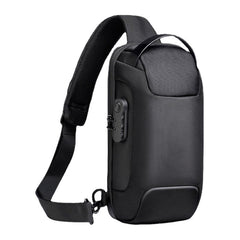 Men Oxford Password USB Charging Anti-theft Multi-Layers Waterproof Crossbody Bag Chest Bag Sling