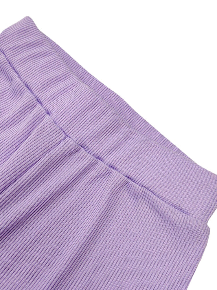 Women Solid Color High Waist Elastic Sport Fitness Shorts