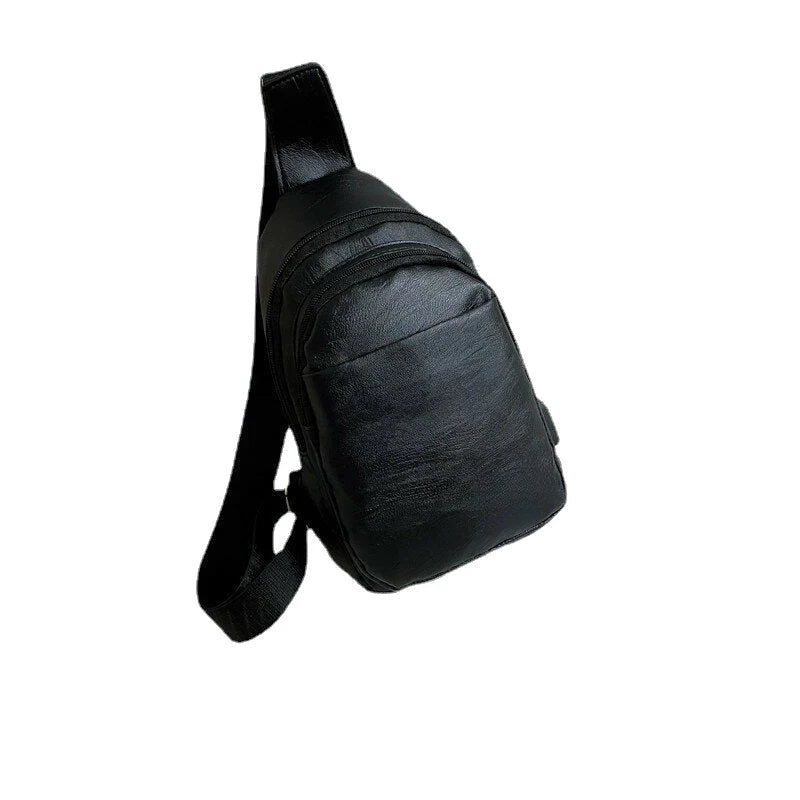 Men's PU Leather Multi-pocket Crossbody Sling Bag