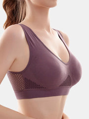 Plus Size Wireless Breathable Shockproof Running Yoga Sports Bra