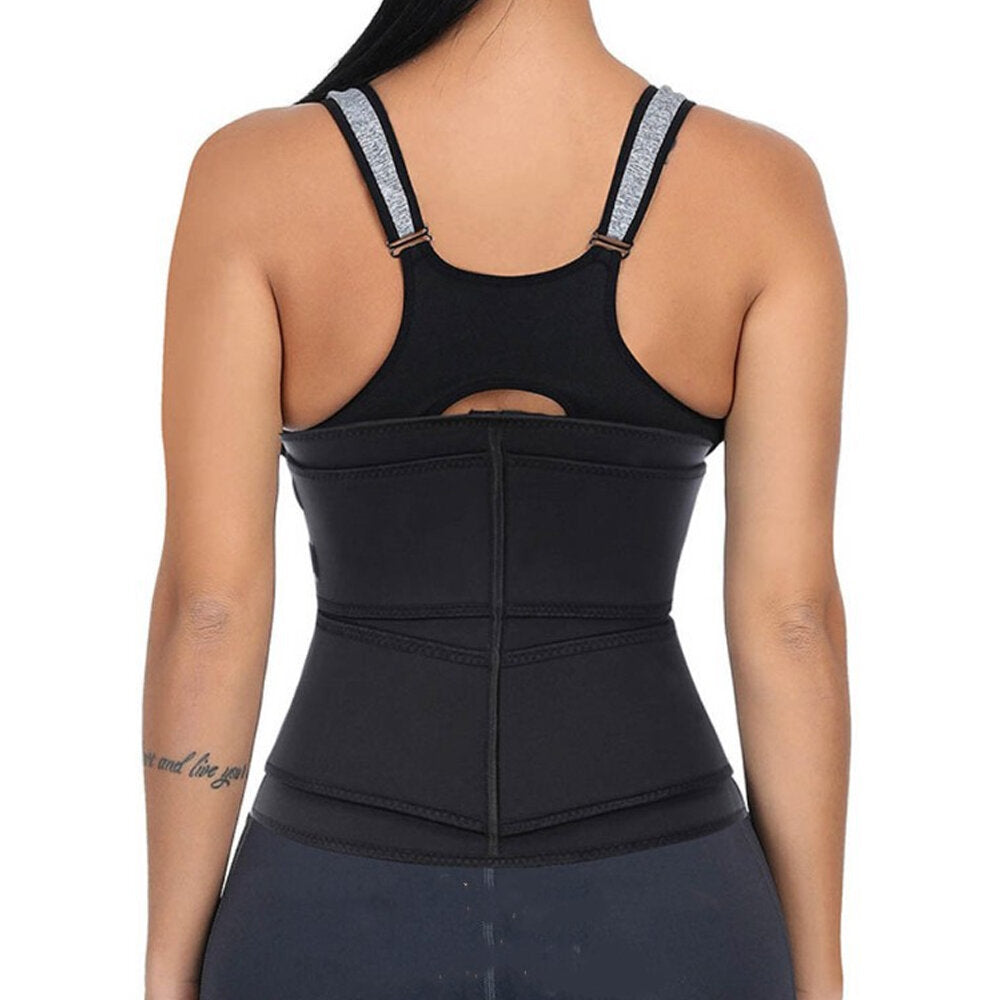 Waist Trainer Vest Large Size Body Shaper Sweat Waist Trainer Corset Sports Spandex Yoga Gym Workout Pilates Adjustable Tummy Fat Burner Hot Sweat Yoga Belts Fitness Belts For Men Women / Adults