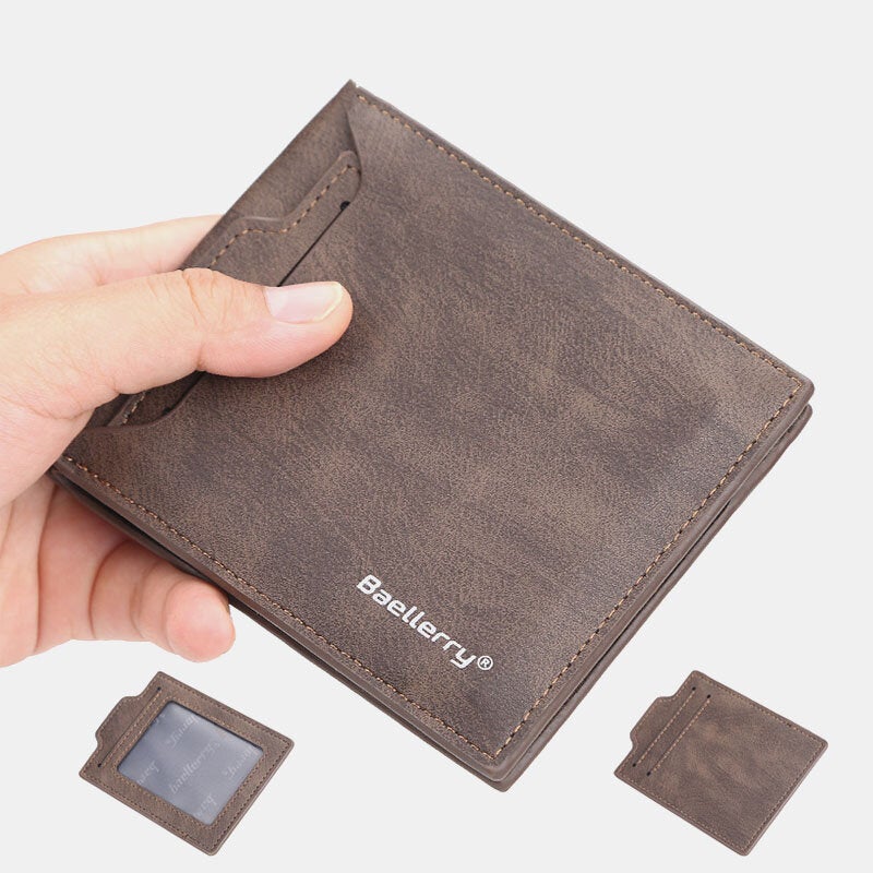 Men PU Leather Multi-card Slot Casual Thin Money Clip Card Holder Wallet