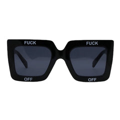 Unisex Casual Full Thick Frame Square Shape Letter Printing UV Protection Sunglasses