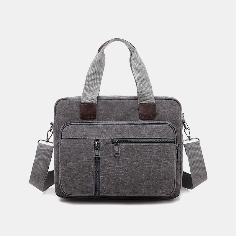 Men's Anti-theft Canvas Crossbody Bag with Multi-pockets & Large Capacity