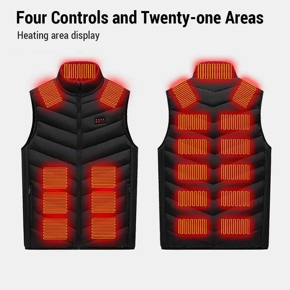 Heated Vest 13 Heating Areas Oversized Women Men Winter Vest Self Heating Vest Usb Electric Thermal Vest Jacket Outdoor Veste