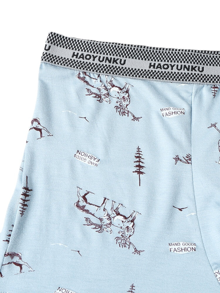 Multipacks Mens Animals Print U Convex Boxer Briefs