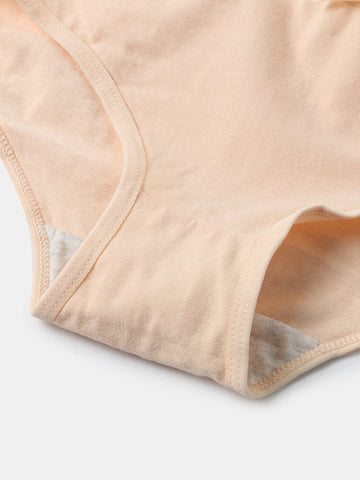 5Pcs Women Cotton Solid Bowknot Color Mid Waist Panties