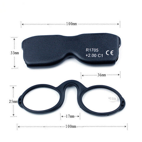 Unisex Portable Soft Silicone Nose Eyeglasses Hanging Clear Lens Reading Glasses With Rope