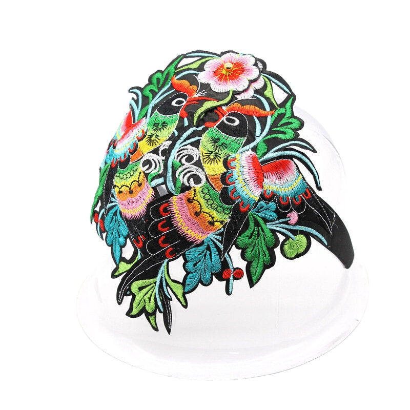 Women Manual Vintage Embroidery Hallow Ethnic Style Flower Printing Headband