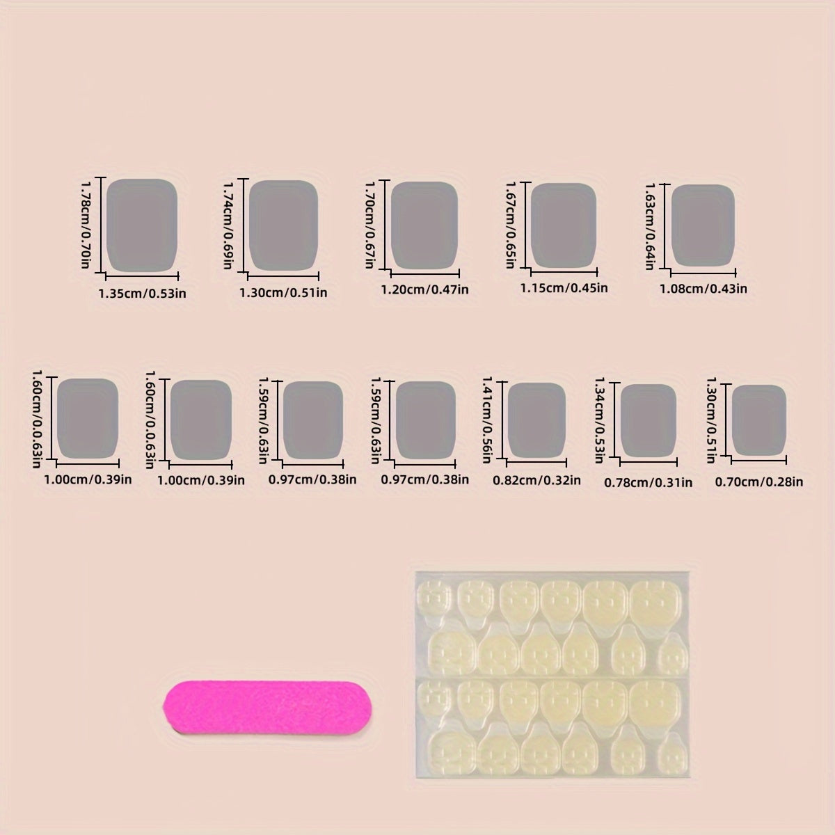 24-Piece Pink Butterfly Press-On Nails - Short Oval with Rhinestones, Durable Acrylic, Includes Nail File & Adhesive Tabs