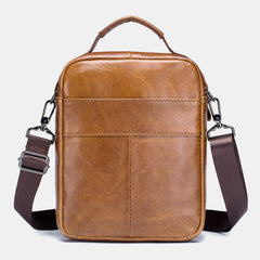 Men Genuine Leather Large Capacity Multi-pocket Vintage Handbag Crossbody Bag Shoulder