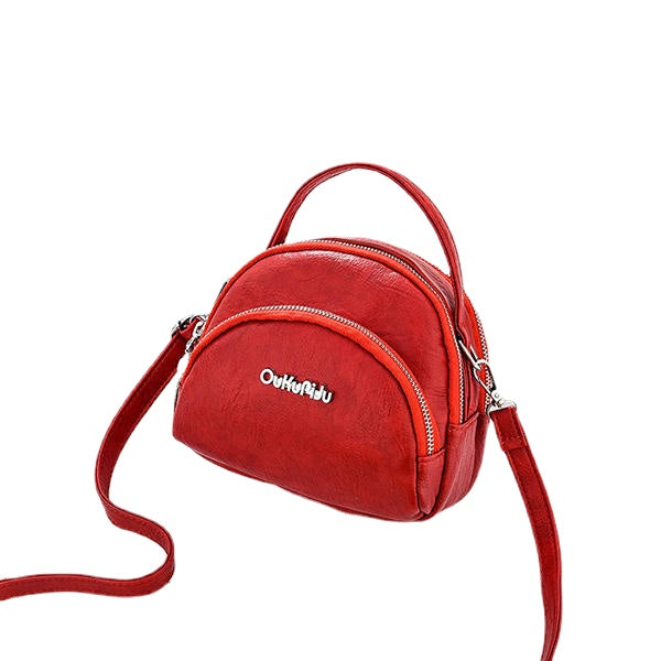 Women Faux Leather Mini Phone Bag Multi-Slot Retro Crossbody