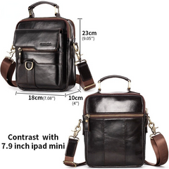 Men Genuine Leather Large Capacity Shoulder Bag Handbag