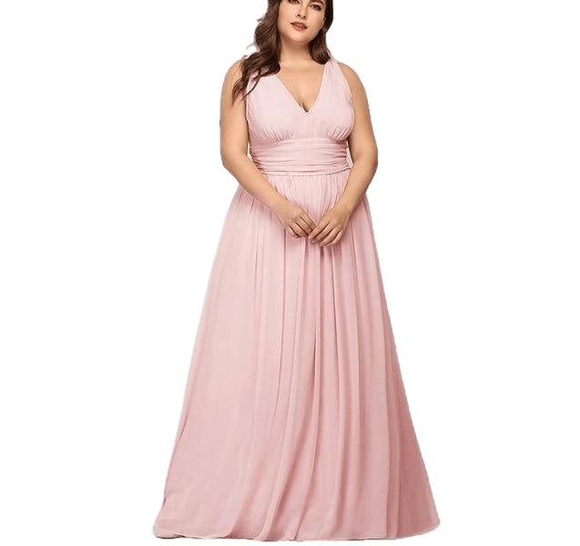 Elegant Printed A-Line V-Neck Chiffon Party Dress - Sheseelady