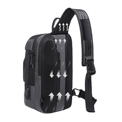 Men's Multifunction USB Charging Crossbody Bag for 15.6" Laptop with Multi-Pockets