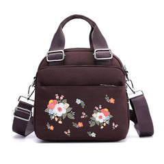 Women Light Weight Waterproof Flower Embroidered Crossbody Bag Shoulder Bag