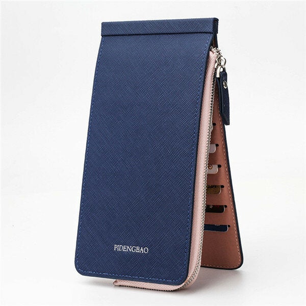 Women Men 26 Multi Card Holder Ultra Thin PU Leather Zipper Business Card Case 5.5'' Phone Bags