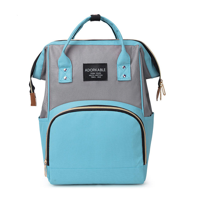 Women Fashion Canvas Casual Mummy And Kids Patchwork Backpack Handbag