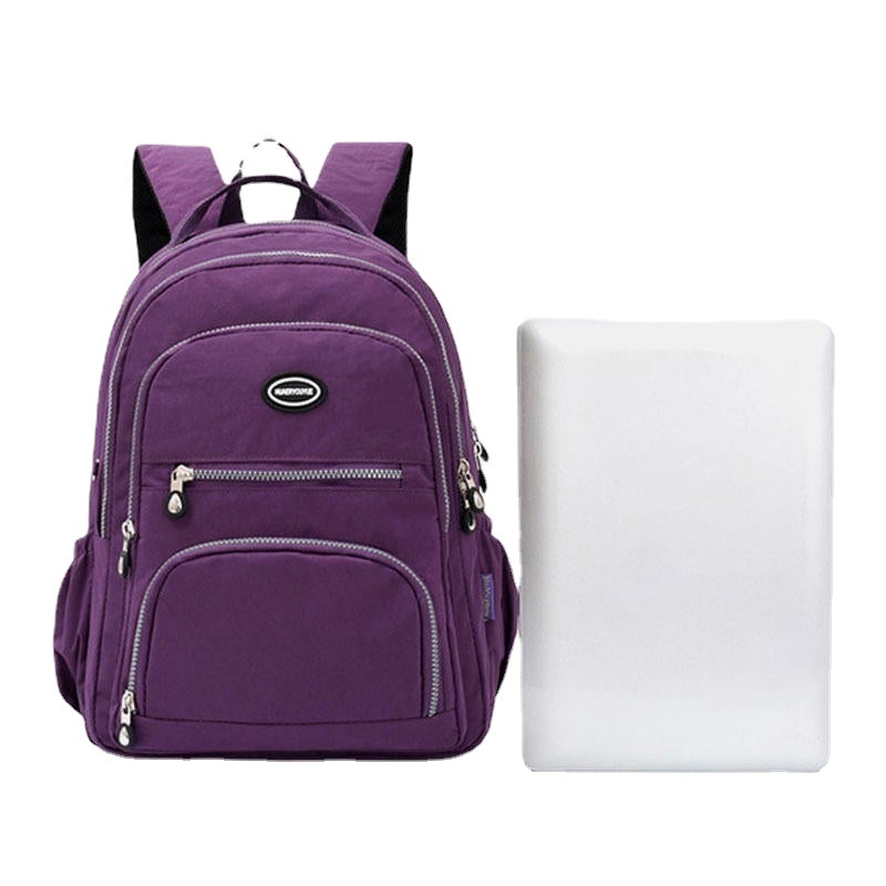 Women Nylon Multifunction Waterproof Casual Patchwork Backpack