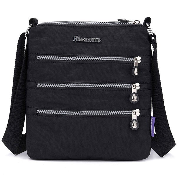 Women Nylon Multi-pocket Leisure Crossbody Bag Solid Shoulder Bag