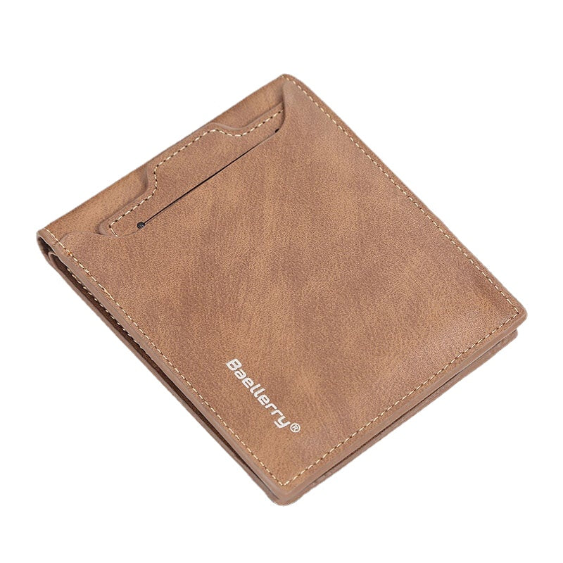 Men PU Leather Multi-card Slot Casual Thin Money Clip Card Holder Wallet