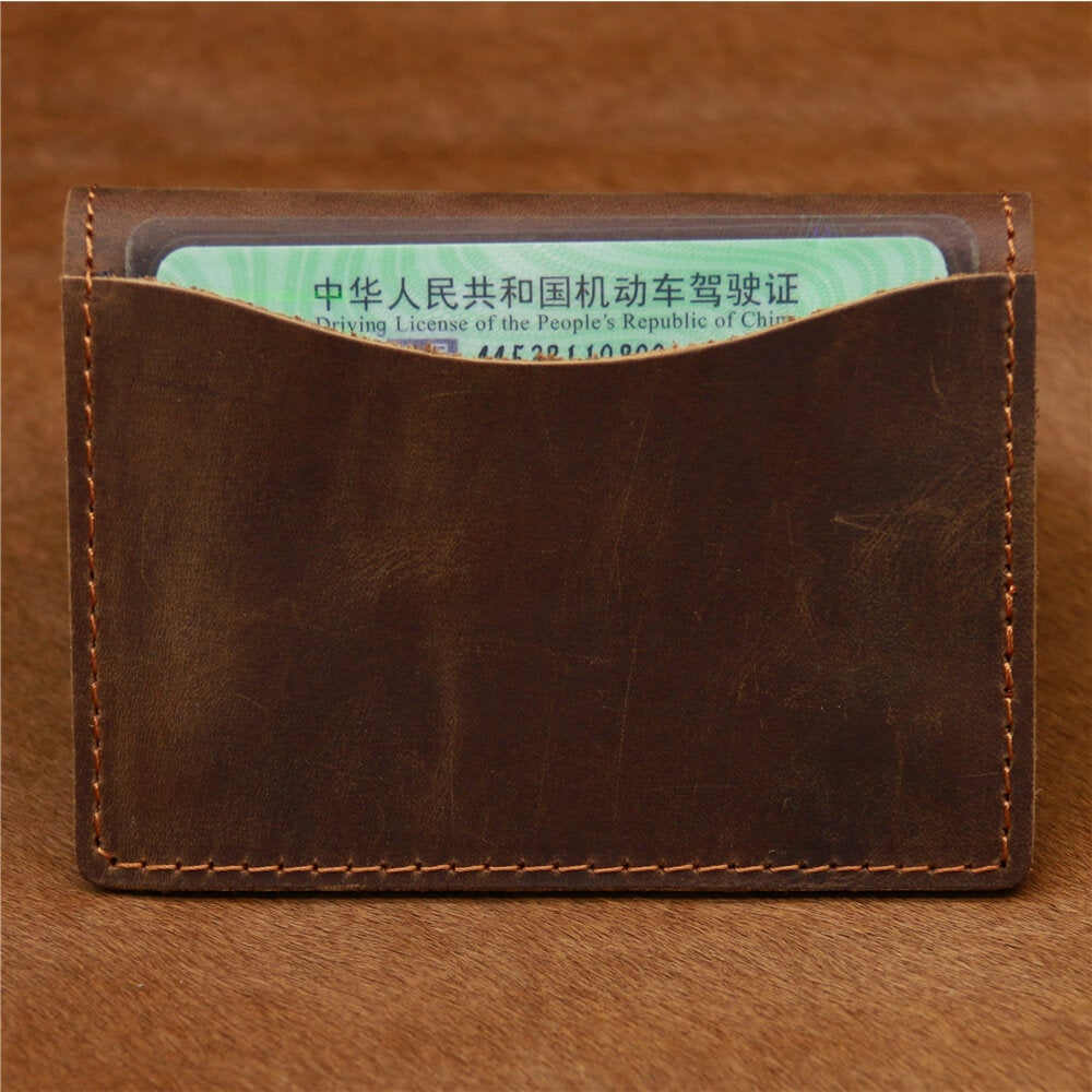 Men Bifold Leather Wallets Thin Driver's License Coin Purse Card Holder Money Clip Cowhide