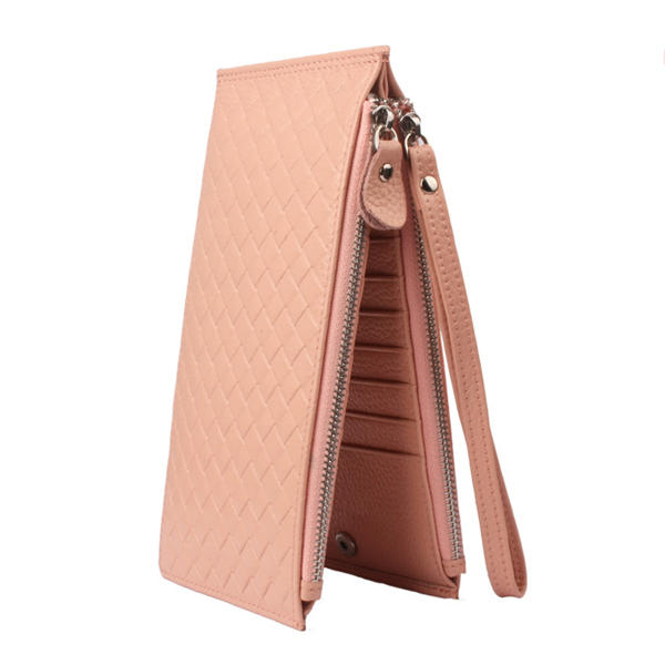 Men Women RFID Genuine Leather Long Wallet Credit Card Holder Zipper
