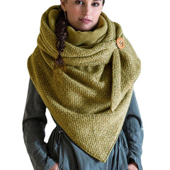 Women Cotton Plus Thick Keep Warm Winter Outdoor Casual Solid Color Multi-purpose Scarf Shawl