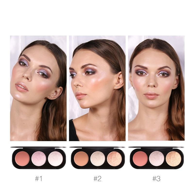 New Arrivel 3 Colors Palette Face Matte Highlighter Powder