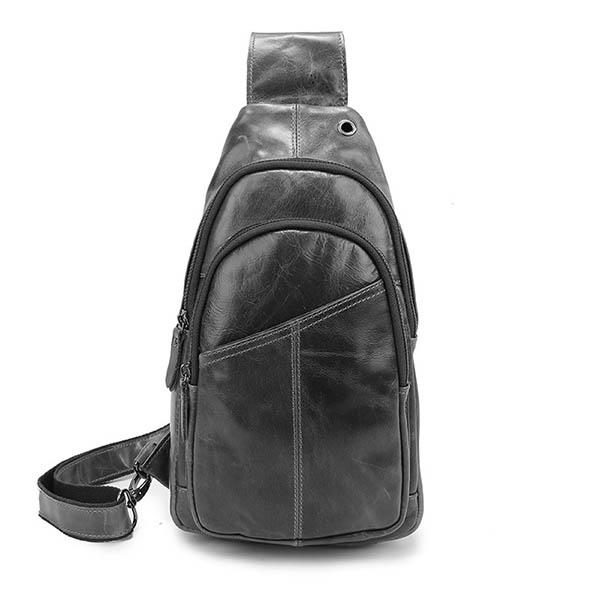 Men Vintage Genuine Leather Retro Crossbody Bag Chest
