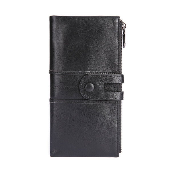 Women Genuine Leather RFID Antimagnetic Long Phone Wallet Card Holder Phone Bag