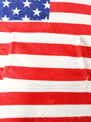 Women American Flag Graphics Fleece Lined Blanket Hoodie Cozy Thicken Warm Robe With Pocket