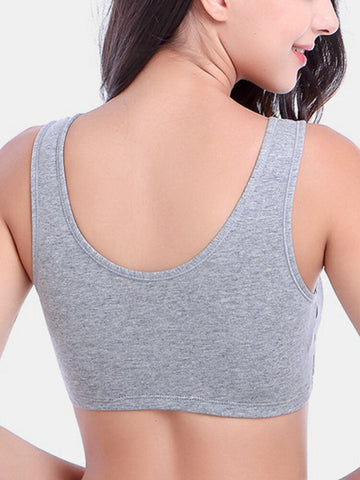 Cotton Solid Color Anti-outward Expansion Sleep Bra Gather Sports Bra without Rims