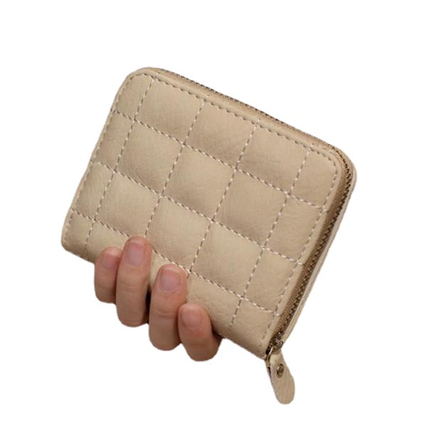 Women Quilted Zipper Short Wallet Girls Cute Mini Purse Card Holder Coin Bags