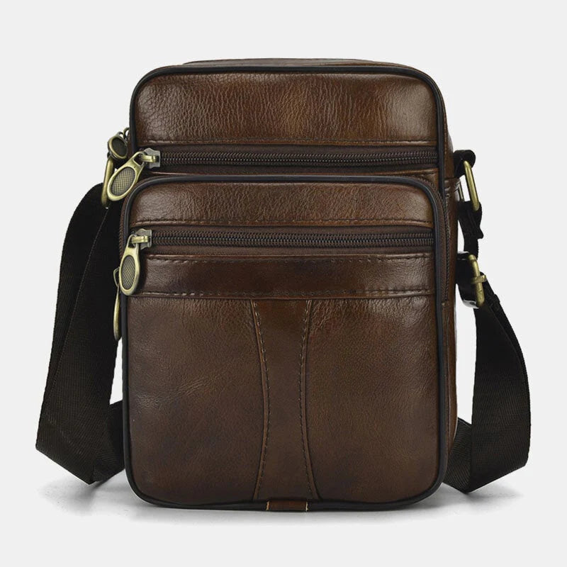 Men's Genuine Leather Business Casual Shoulder Crossbody Bag