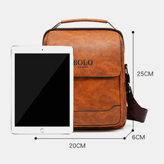 Men PU Leather Multi-pocket Anti-theft Retro Crossbody Bags Shoulder Bag Handbag Messenger Bag Briefcase