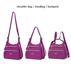 women nylon waterproof double sided crossbody multifunctional shoulder bag backpack