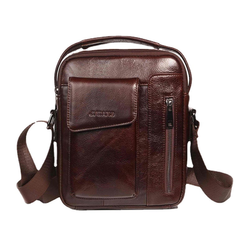 Men Vintage Genuine Leather Crossbody Bag Shoulder Business