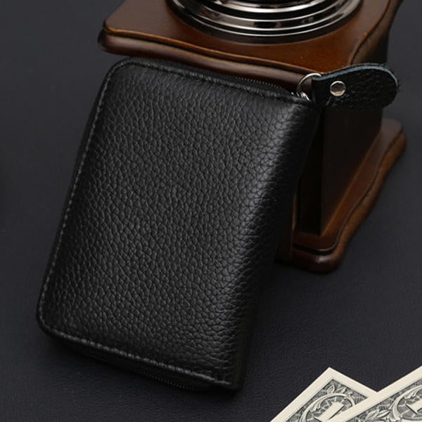 Men Short Genuine Leather Cowhide Coin Bag