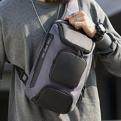 Men Multifunction Multi-pocket USB Charging Chest Bag Large Capacity 15.6 Inch Laptop Bag Crossbody Bags Shoulder