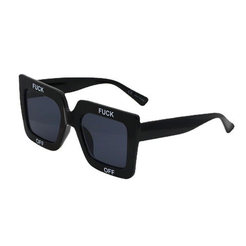 Unisex Casual Full Thick Frame Square Shape Letter Printing UV Protection Sunglasses