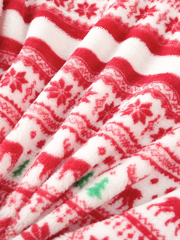 Women's Christmas Elk Print Hooded Jumpsuit with Pockets - Cozy One-Piece