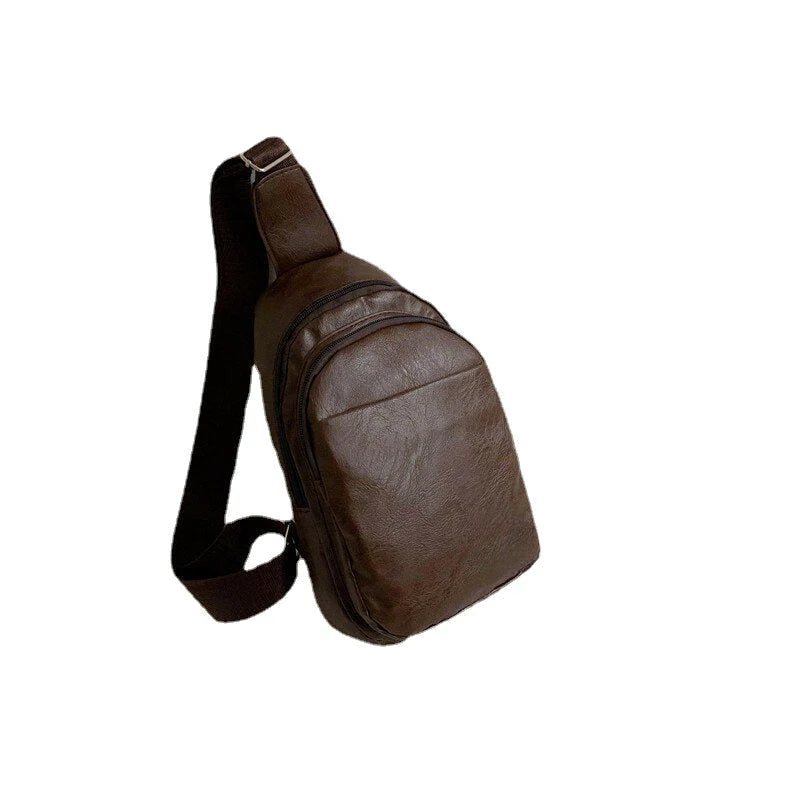 Men's PU Leather Multi-pocket Crossbody Sling Bag